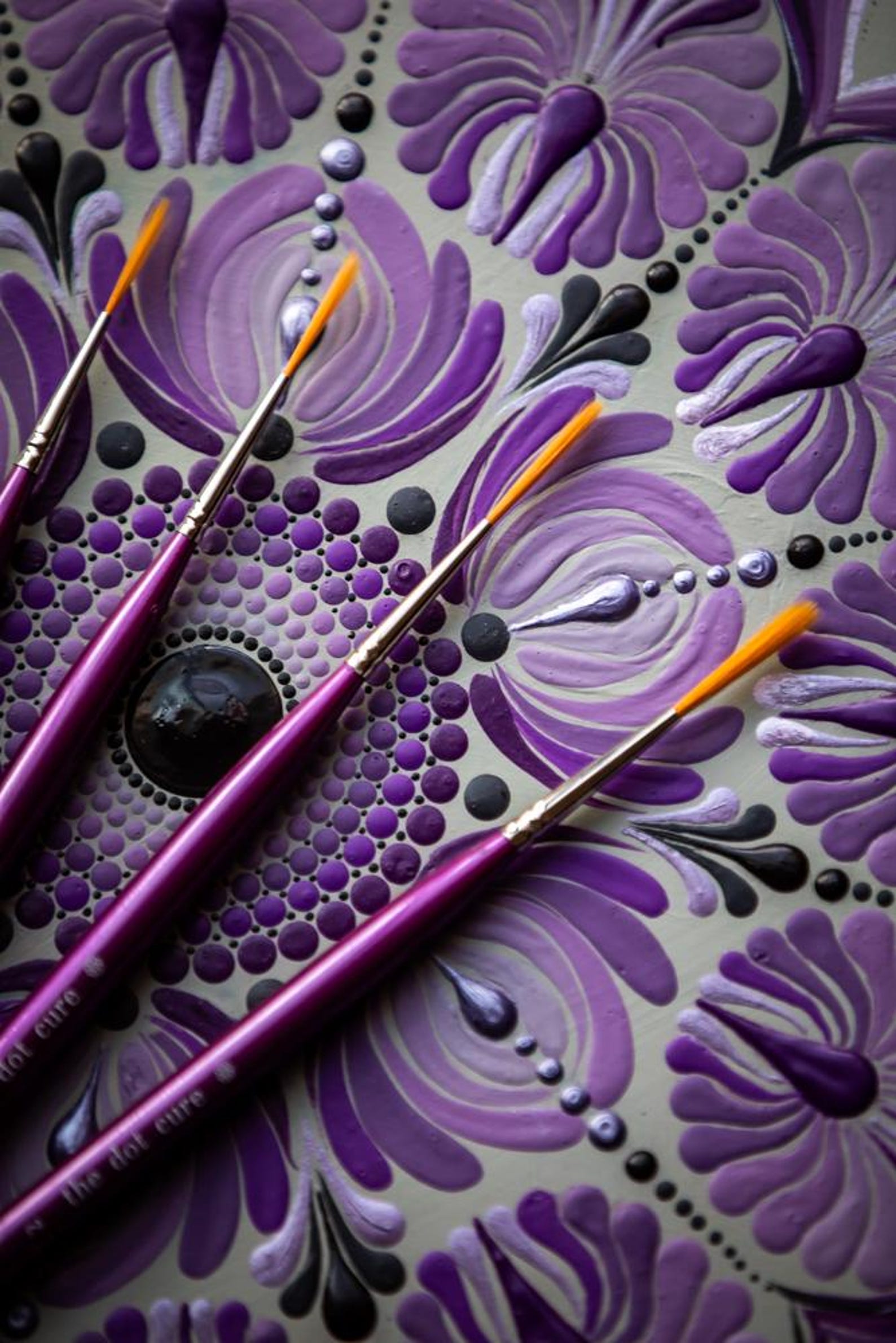 Mandala Liner Brush Set - 6pc Long Rigger Brushes for Detail, Flow, and ...
