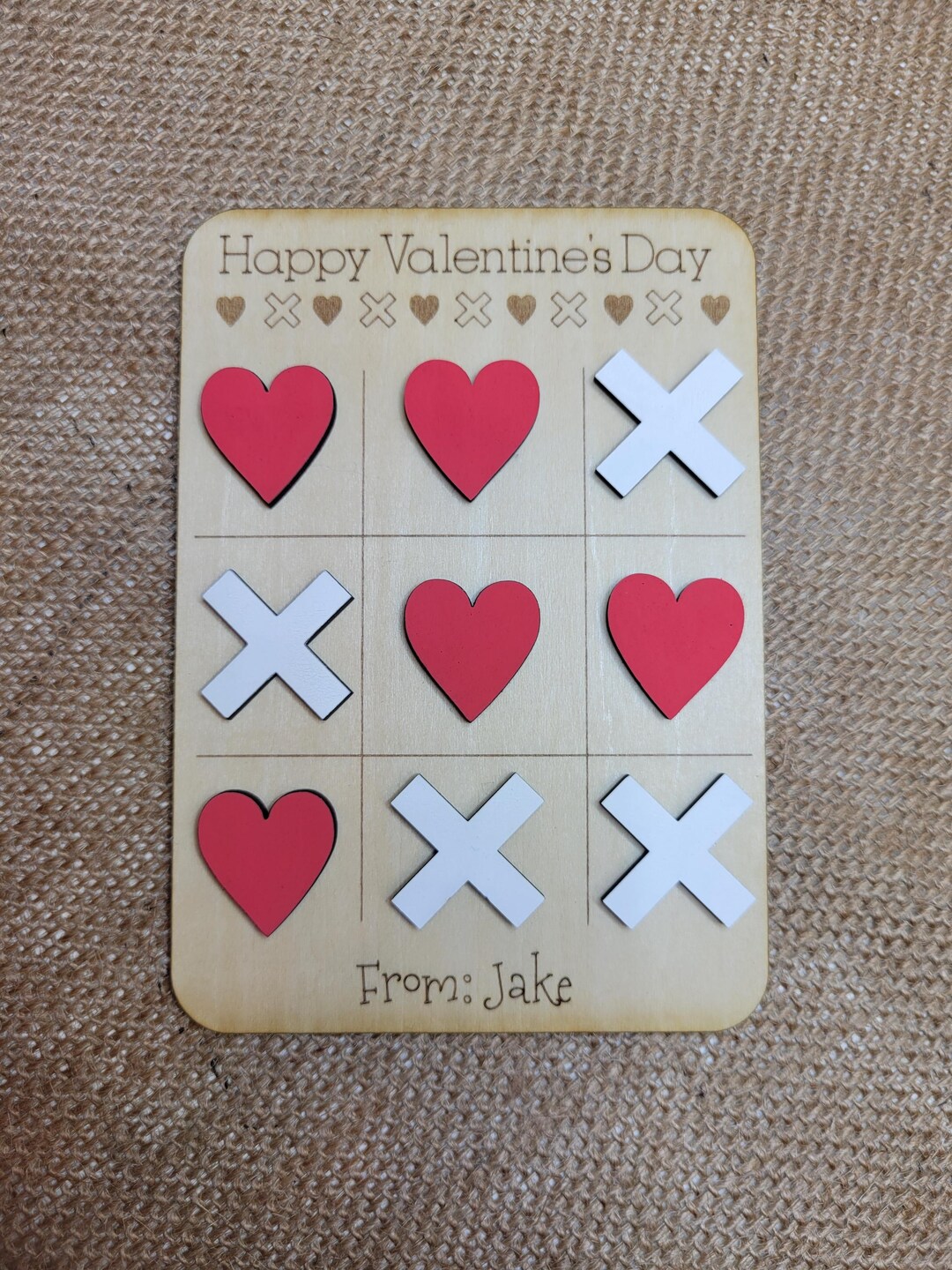 Personalized Valentine's Day Tic Tac Toe Game – Custom Name Gift for ...