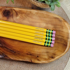 Engraved Pencils Name Pencils Ticonderoga-Engrave Your Name Pencil Set-Back to School-Personalized #2 Pencils-Teacher Gift