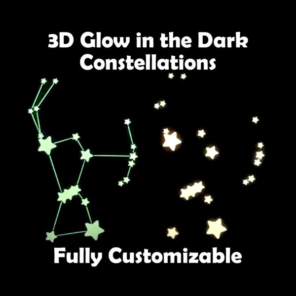 3D Glow in the Dark Star Constellation | Accurate Sizing | Nostalgic | Educational | Astronomy | Zodiac | Gift | Wall Decal