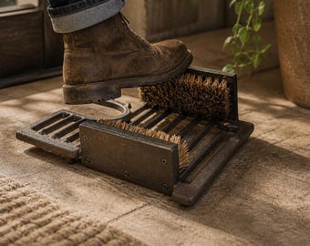 CLASSIC BOOT SCRAPER - Cast Iron - Durable & Practical, Ideal for Mudroom, Entrance Way, Laundry, Garden Shed, Equine Barn, Front Door