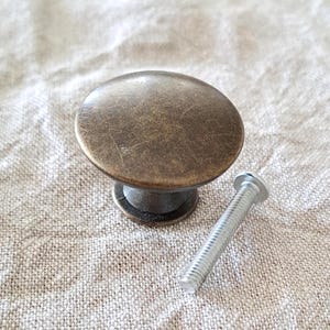 Metal Knob-'Antique Bronze' Finish-Ideal for Furniture Projects,Kitchen & Bathroom Renovations -Vintage Style Cabinet, Cupboard, Drawer Knob