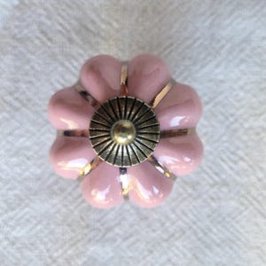Pink & Gold Accent Knob - Pretty Elegant Furniture Hardware - Ideal for Drawers, Cupboards, Cabinets - DIY Furniture Restoration Project