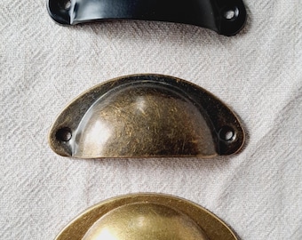 Cup Style Drawer Pulls: Modern Farmhouse Cabinet Hardware