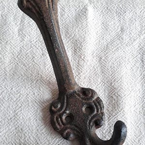 Victorian Style Cast Iron Hook - Hat/Coat/Bag/Mudroom Hook - DIY Project - Utility Hook - Metal Hooks - Restoration/Renovation Project