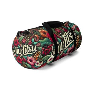 Jiu Jitsu Flower Duffel Bag | Everyday Gym Bag | Custom Design Bag | Floral Duffel Bag | Travel Duffel Bag | Training Duffel Bag| MMA | JUDO
