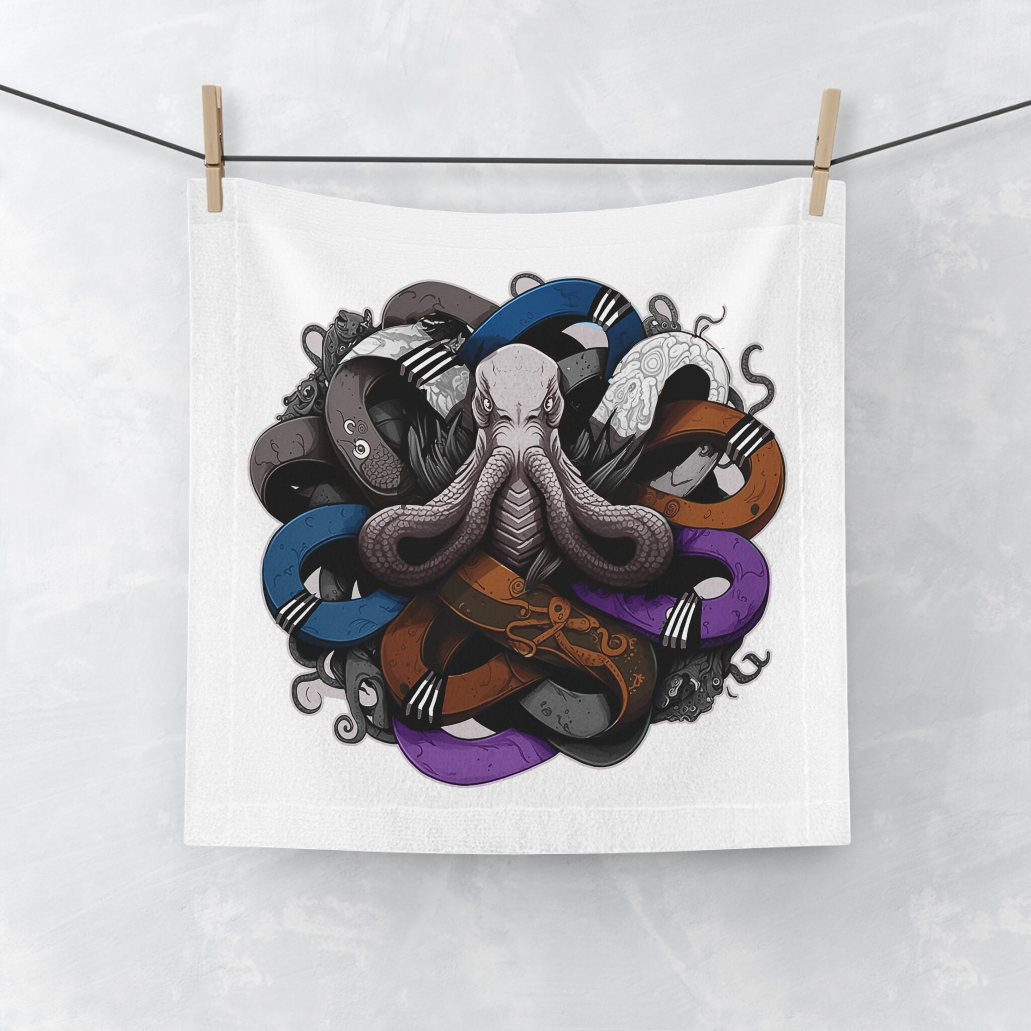 Jiu Jitsu Octopus Face Towel,gym Face Towel,training Towel,mma Towel