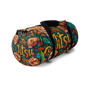 Jiu Jitsu Flower Design Duffel Bag,High Quality Duffel Bag,Athlete Sport Bag,Gym Workout Bag,Modern Design Duffel Bag,Vacation Duffel Bag
