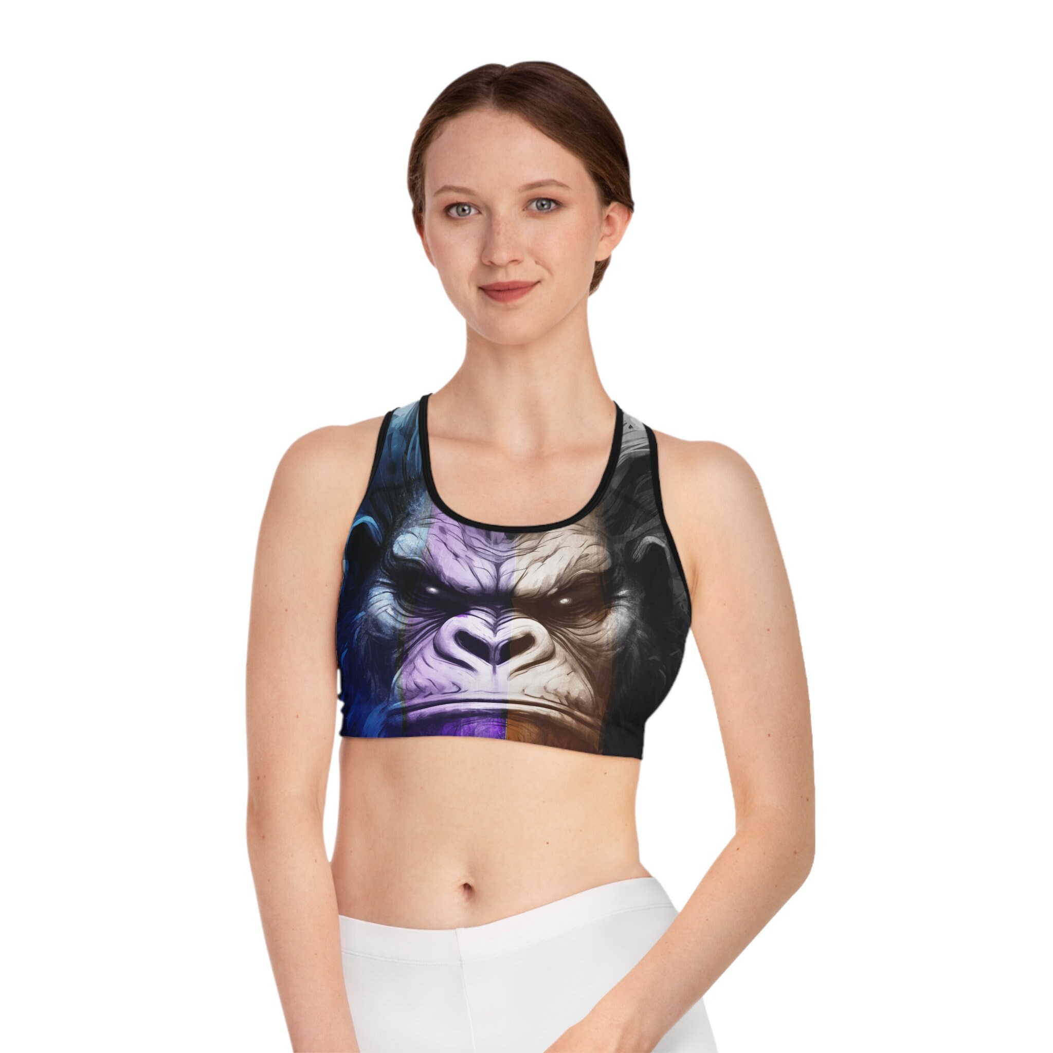 High collar sports bra triangle hollow back gathered shockproof yoga exercise  underwear women