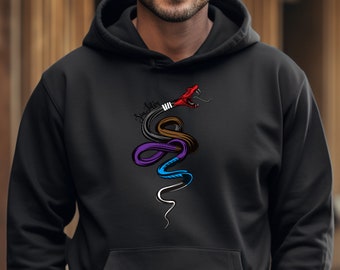 Jiu Jitsu Snake Hoodie,BJJ Athletic Hoodie,Trendy Modern Hoodie,Lightweight Sport Hoodie,MMA Confy Hoodie,Jiu Jitsu Everyday Hoodie,Men Gift