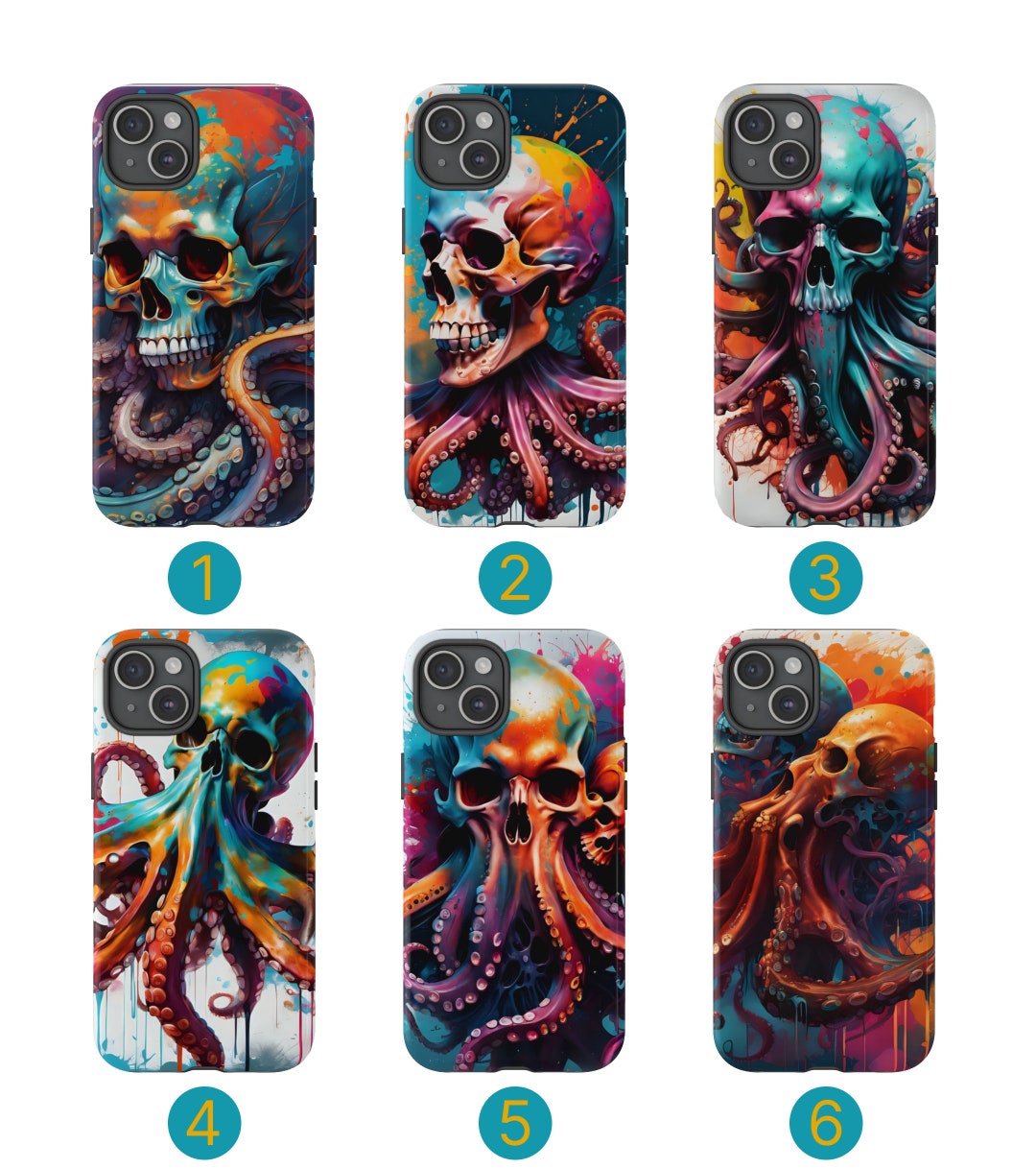 Octopus Mixed With Human Skeleton Phone Case,skull and Bones Phone Case