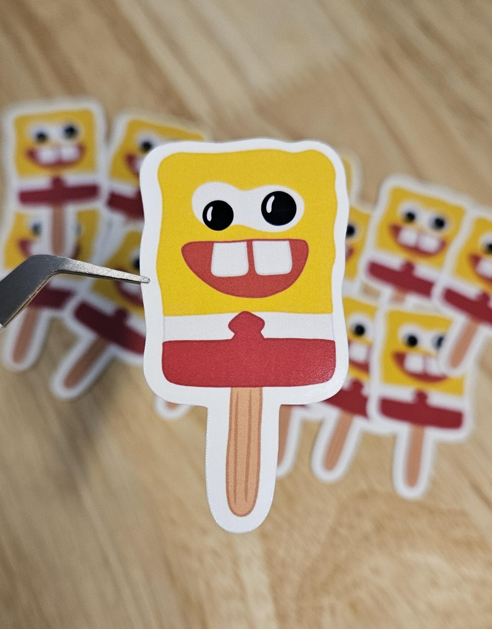 Sponge Cartoon Popsicle Sticker: Funny 90s Inspired Treat - Etsy