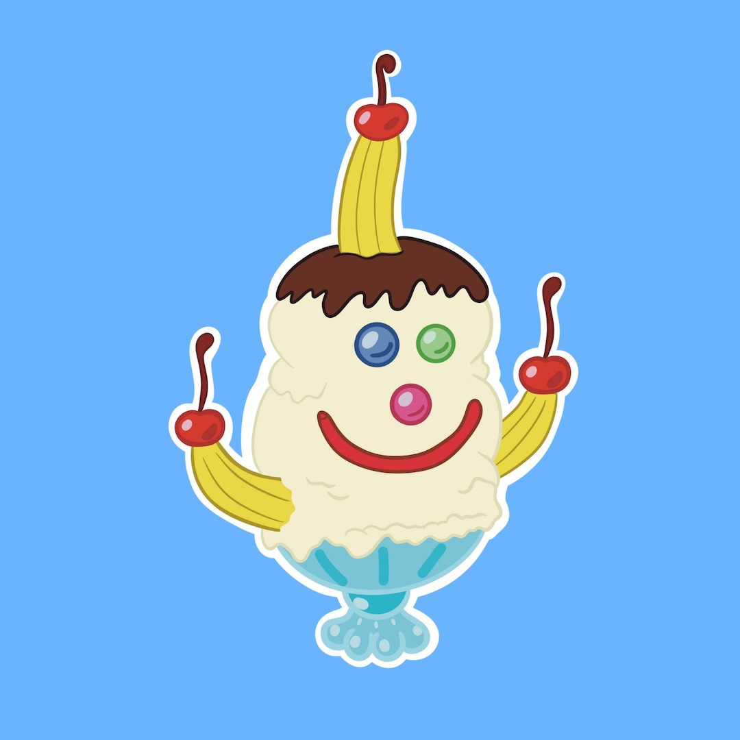 Triple Gooberry Sundae Sticker: 1990s Cartoon Inspired Treat - Etsy