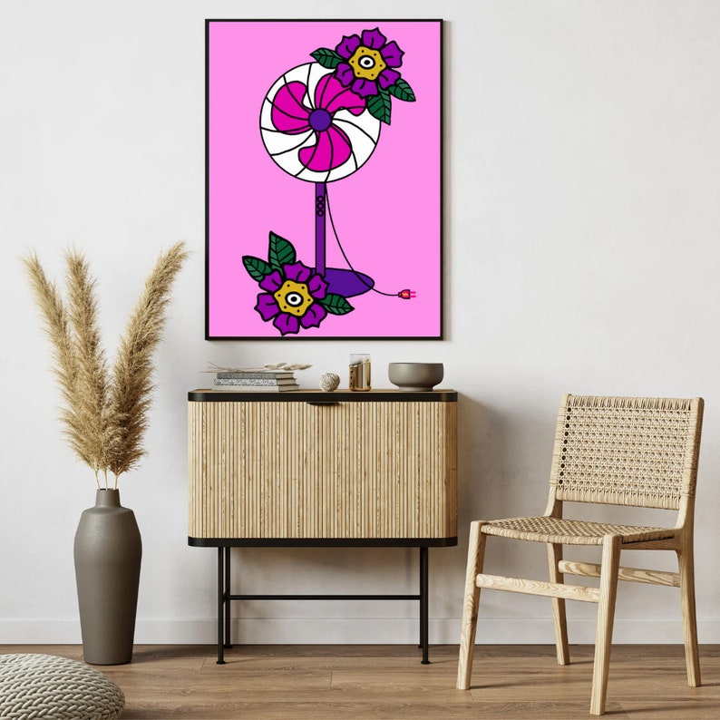 Oscillating Fan Art Digital Download Bedroom Living Room Fan Decor ...