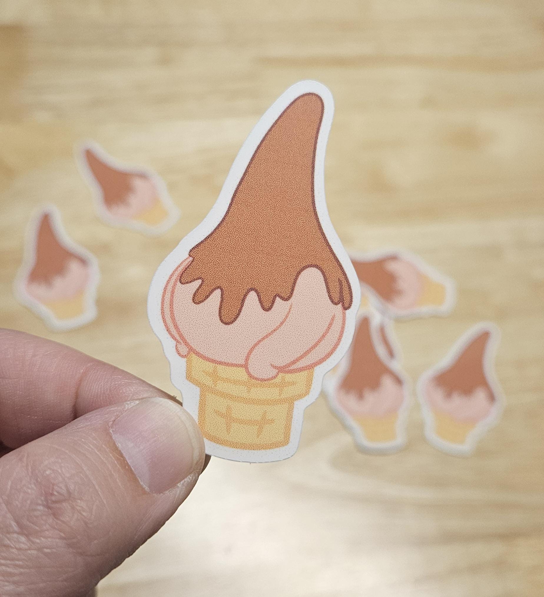 Sponge Cartoon Patrick Star Ice Cream Cone Sticker - 1990s 2000s ...