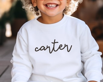 Felpa personalizzata per bambini, maglietta personalizzata per bambini con nome, abbigliamento personalizzato per bambini, regalo personalizzato per bambini, maglione girocollo per ragazzi, maglietta per bambini