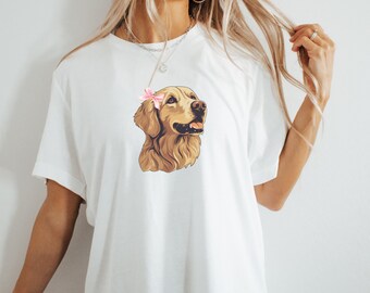 Golden Retriever Shirt, Golden Mom T-Shirt, Geschenk für Hundeliebhaber, Golden Retriever Mama, Hundemutter Geschenk, Hundemutter Shirt, Coquette Hunde-Shirt