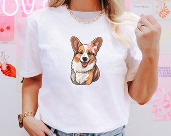 Corgis Shirt Geschenk für Corgis-Liebhaber, Corgis Mama Tshirt, Geschenk für Hundeliebhaber, Corgis Mama, Comfort Colors Dog Mom Shirt, Coquette Bow Dog Shirt