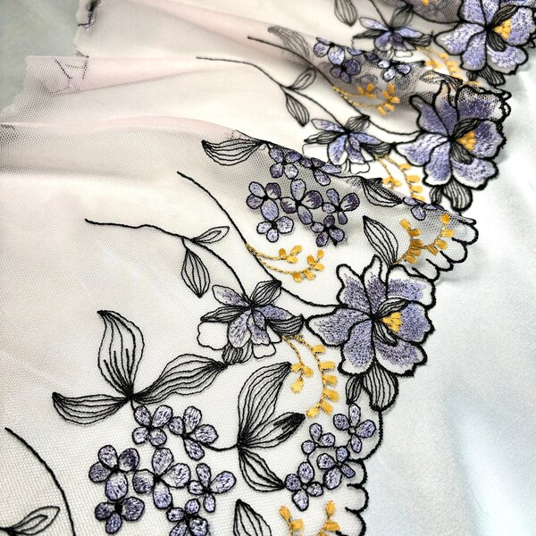 Embroidered Beaded Tulle Eb1108 main image 1