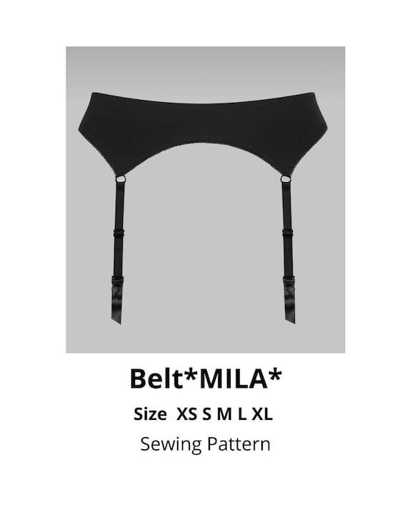 Elastic Lingerie Garter Belt Sewing Pattern, 5 Sizes (PDF Download)