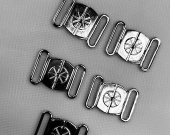 Ganchos para sujetador de bikini, cierre de metal plateado de 16 mm/0,63 pulgadas, suministros para trajes de baño, lencería y proyectos de costura DIY