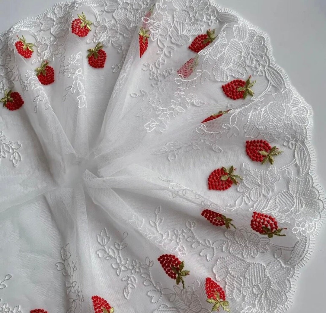 Floral Embroidered Tulle Lace for Sewing Lingerie, White Inelastic Lace