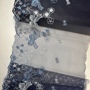 Colorful Embroidery Tulle lace trim, Nonelastic Bright mesh lace Fabric , Bra making lace
