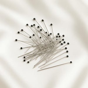 100 pcs Ultra Fine Sewing Pins, Thin Dressmaking Pins for Silk, Satin and Delicate Fabrics, Extra Sharp Pins with Black Heads