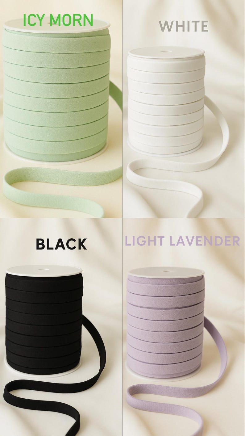 Underwire Channeling Tape 10 mm(3/8*), Soft Tunnel Tape for Bra Making, Lingerie Sewing and Underwire Casing, Sold by the yard Icy Morn