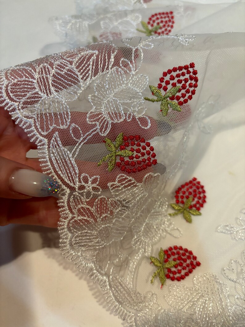Floral Embroidered Tulle Lace for Sewing Lingerie, White Inelastic Lace