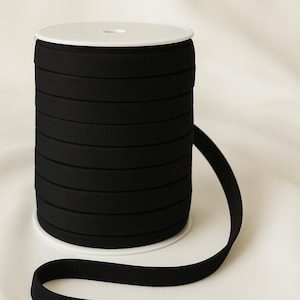Underwire Channeling Tape 10 mm(3/8*), Soft Tunnel Tape for Bra Making, Lingerie Sewing and Underwire Casing, Sold by the yard Black
