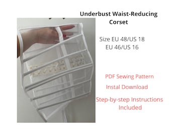Underbust Corset Sewing Pattern PDF: Waist Reduction, EU 46/48 (US 16/18) (Digital Download)