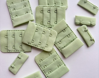 Paradise Green Bra Hook and Eye Closure, 3 Rows Lingerie Claps, Bra Making Supply