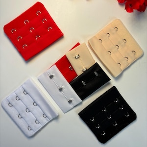 Bra Hook and Eye Closure-2/3 Row Fastener for Lingerie, Bras and Sewing Project, Plush Back for Bra and Bralette Making