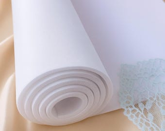 Tissu fin en mousse laminé blanc pour bonnet de soutien-gorge 2 mm (1/12 po.), morceaux 38/50 cm (14,5/19 po.), soutien-gorge en mousse pour maillot de bain