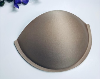 Geformte Push-Up-Balkon-BH-Cups, Mandelform mit Naht, Beige-Schaumstoff-Einlagen für Dessous und Bademode Swing, Dance Kostüme Cups
