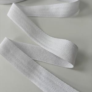 White Cotton Twill Tape: 1-Inch Wide, Corset Waist Stay