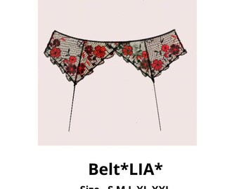 Elastic lingerie Suspender belt PDF instant Download 5 Sizes, Lingerie Garter belt sewing pattern PDF, Suspender belt pattern.