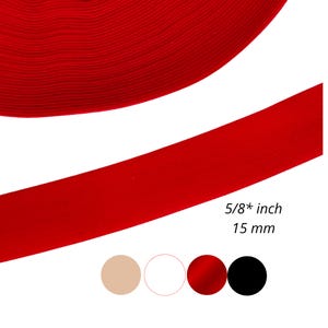 5/8*(15 mm), Soft Fold Over Elastic, Stretch FOE Trim for Lingerie, Sewing, Headbands Elastic, DIY Crafts Projects, Sold by the Yard