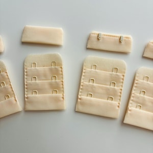Peach Bra Hook and Eye Closure -2 Rows Wide, 3 Hooks (38 mm) Lingerie Making Supplies, Plush Back for Bra and Bralette Making