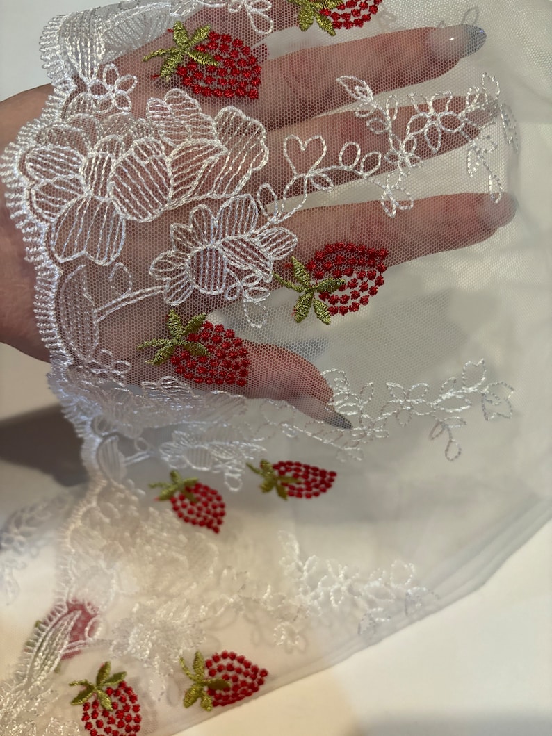 Floral Embroidered Tulle Lace for Sewing Lingerie, White Inelastic Lace