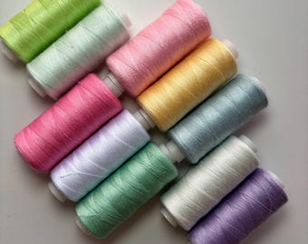 Sewing Thread Set-10 Spools Polyester Embroidery Threads -400 Yards Each, Assorted Colors for Sewing & Crafts, Sold as a Set