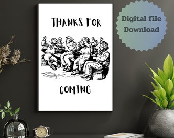 Thanks For Coming Vintage Sailor Art Print (Digital Download)