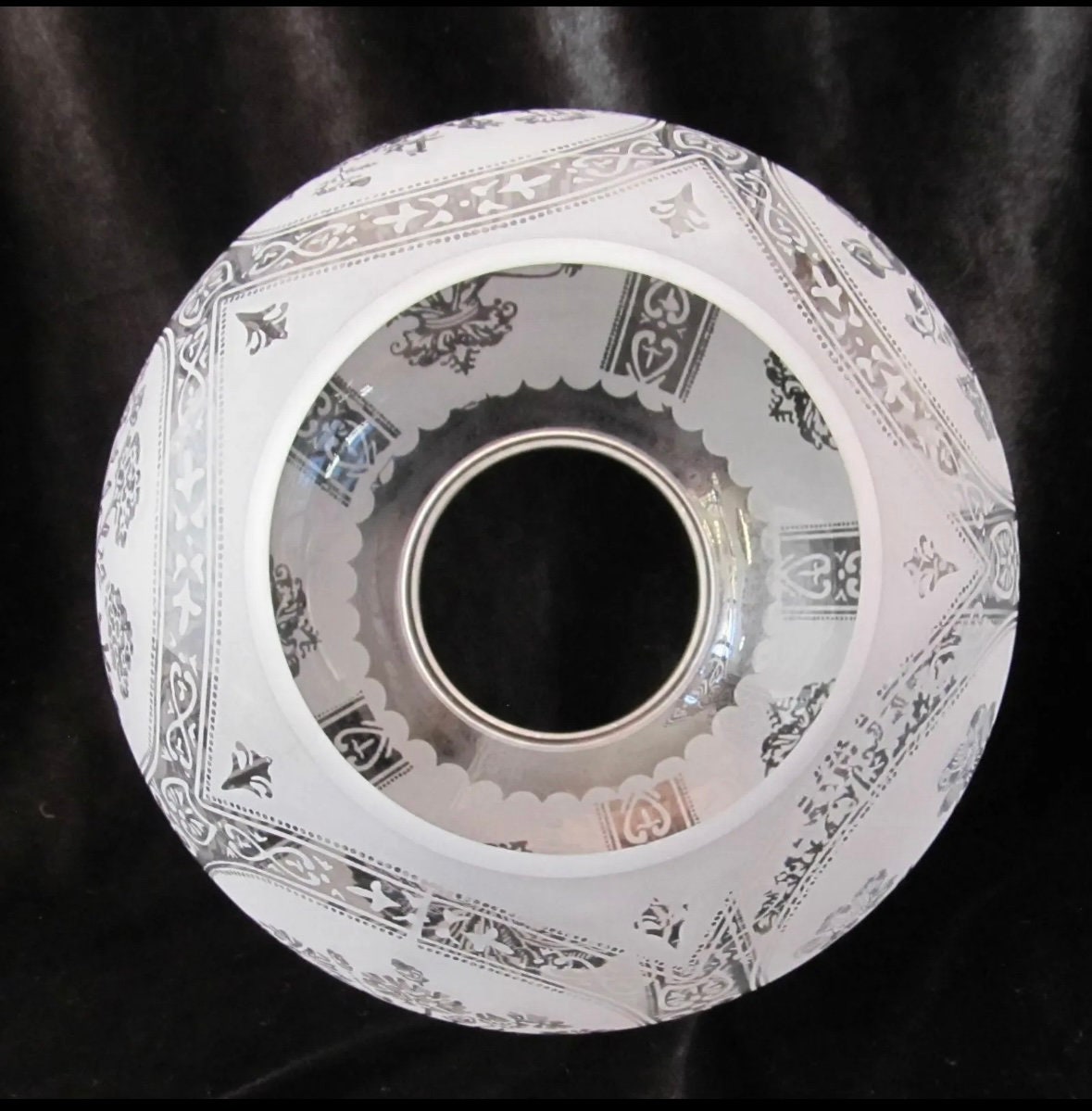 Etched Glass Floral Lamp Shade Etsy