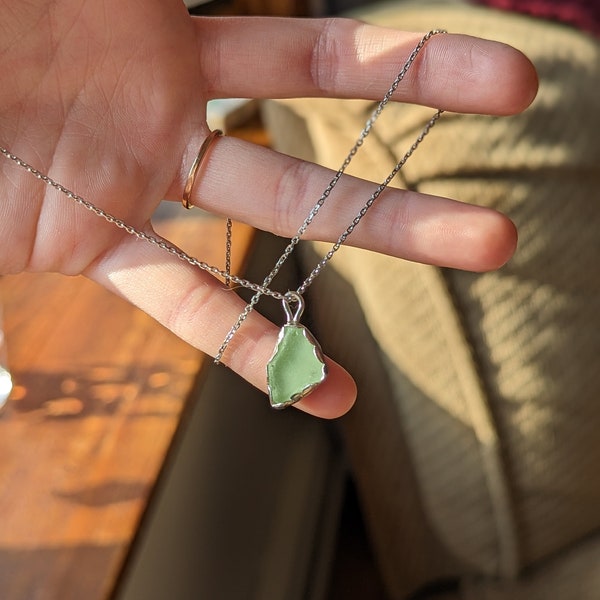 Maine Sea Glass Pendant Necklace