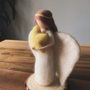 Needle felted guardian angel, felted fairy, wool doll, Waldorf inspired,home decor