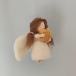 Needle felted guardian angel, felted fairy, wool doll,ornament, Waldorf inspired,home decor