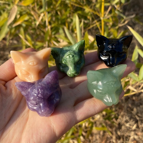 Multiple colors crystal cat's head