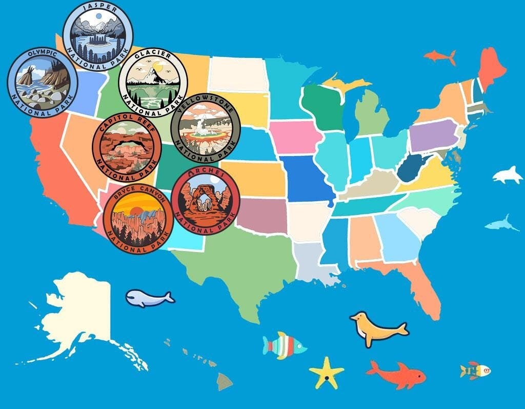 Sticker Set : North West National Park Sticker Set - 2" and 1" Sizes