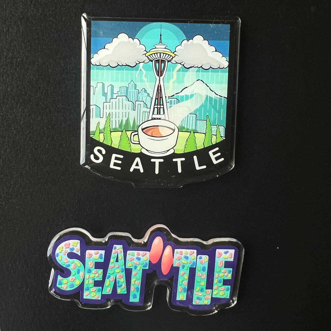 Buy Seattle Acrylic Magnet: Space Needle, Gum Wall Souvenir Online in ...